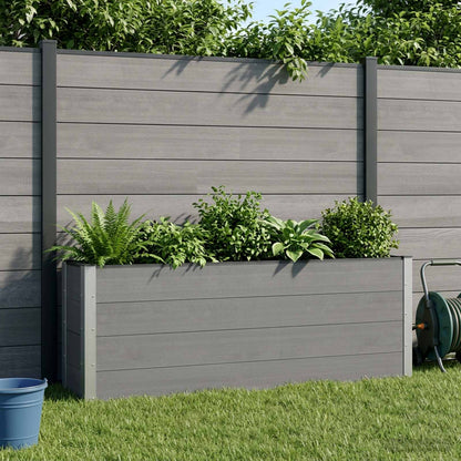 Hochbeet 2 Stk. Schwarz 200 x 30 x 72 cm WPC und Aluminium