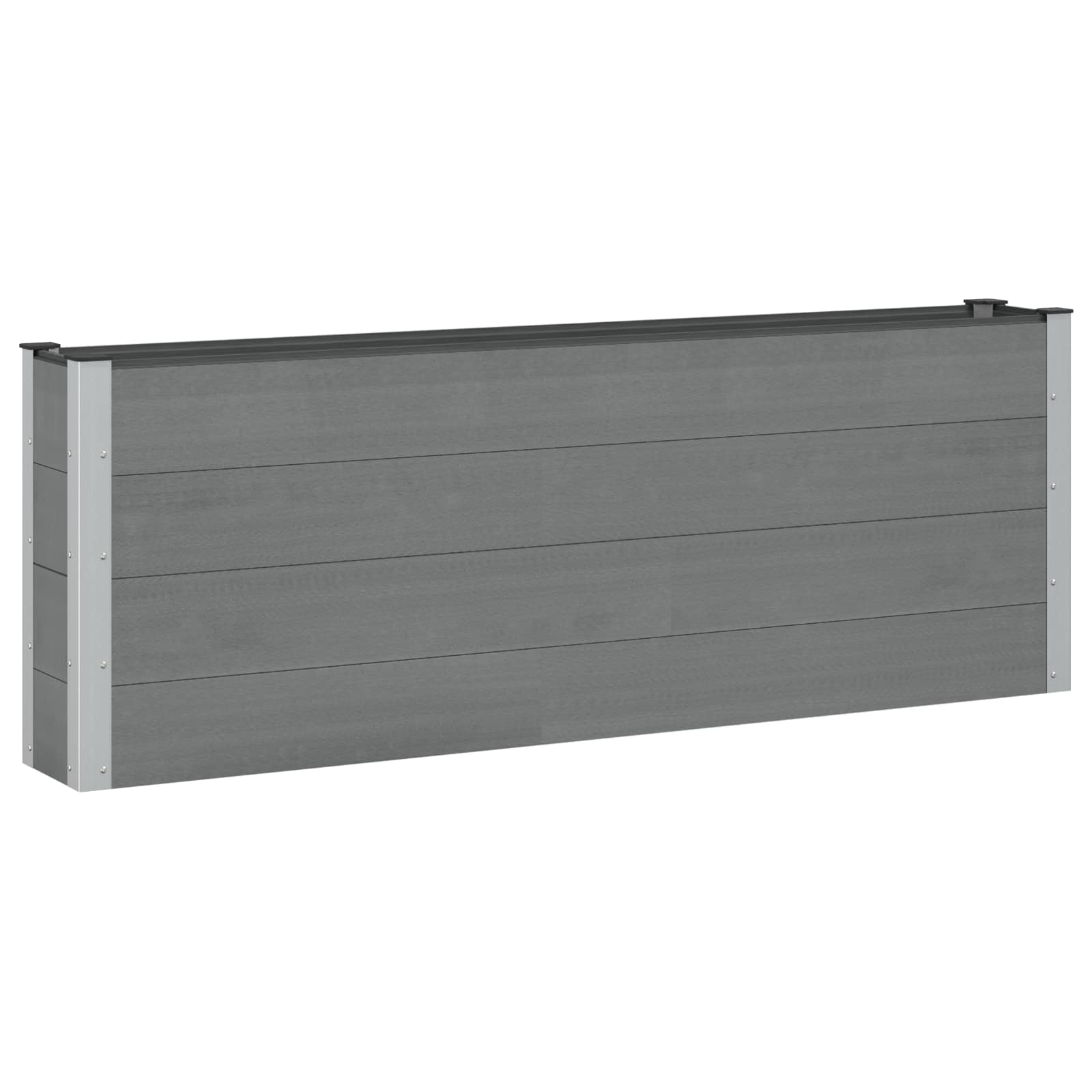 Hochbeet Schwarz 200 x 30 x 72 cm WPC und Aluminium