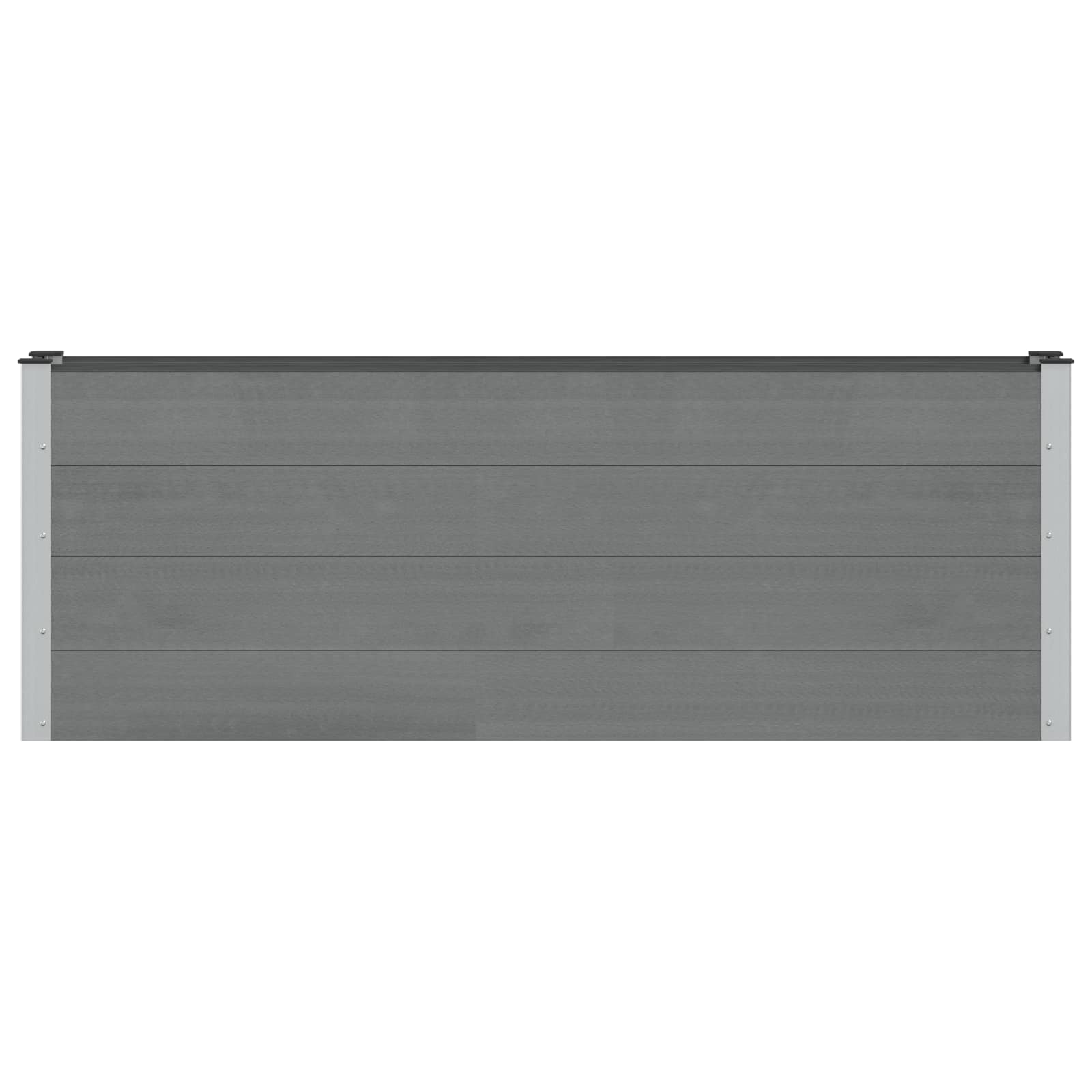 Hochbeet Schwarz 200 x 30 x 72 cm WPC und Aluminium