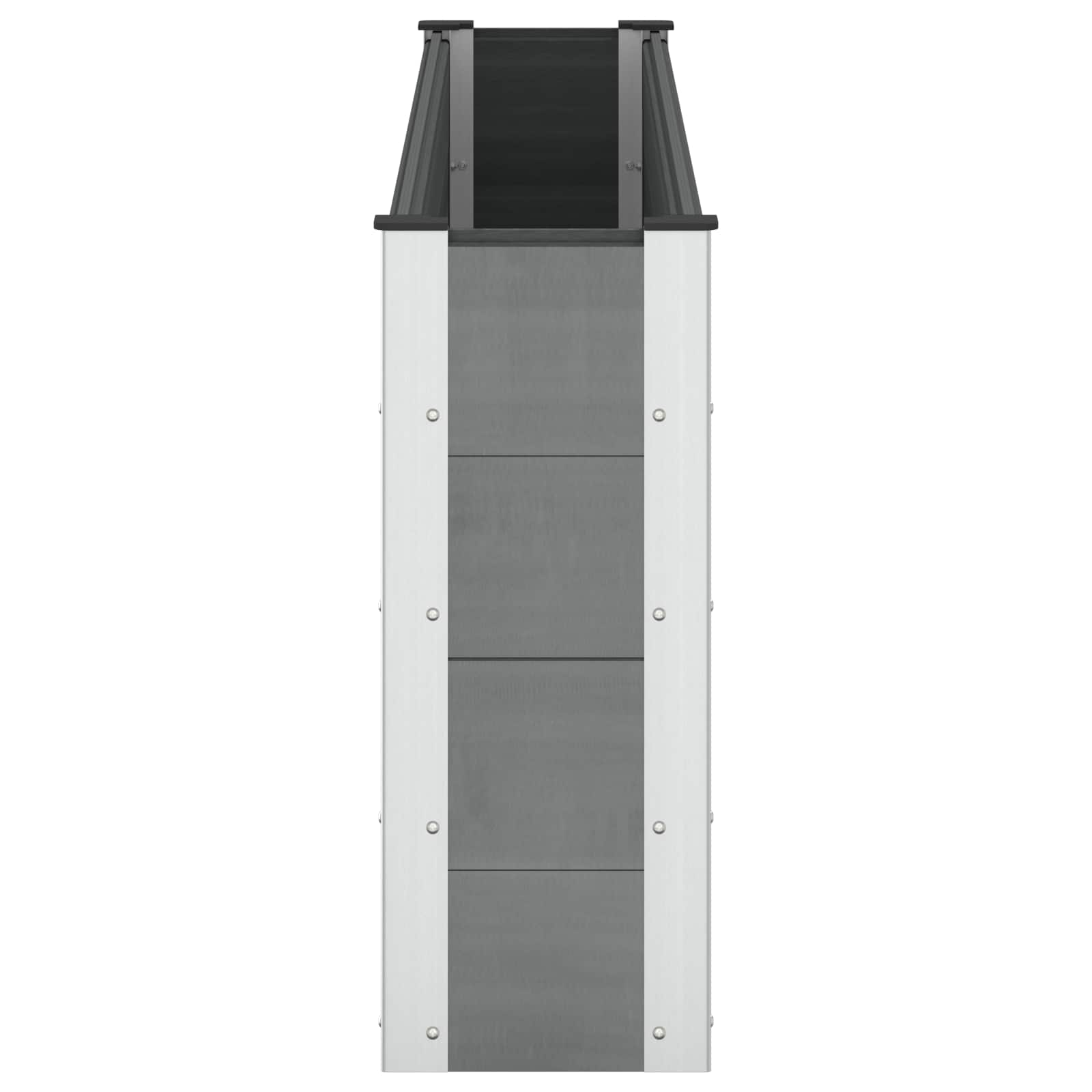 Hochbeet Schwarz 200 x 30 x 72 cm WPC und Aluminium