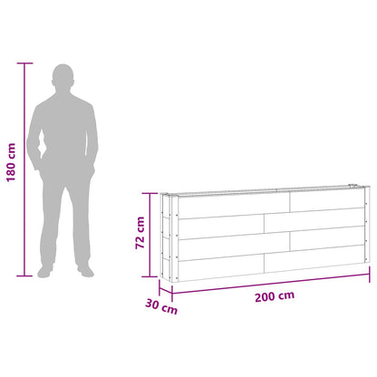 Hochbeet 2 Stk. Schwarz 200 x 30 x 72 cm WPC und Aluminium