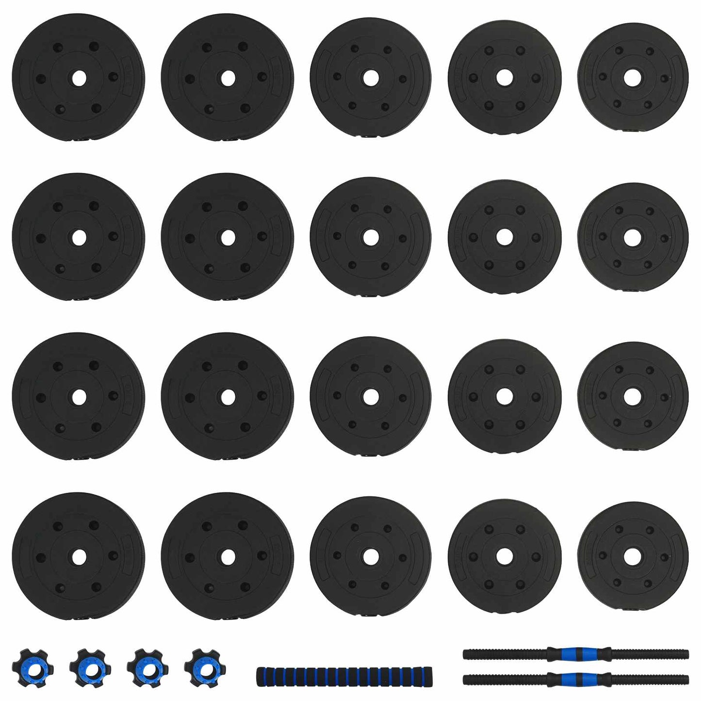 2-in-1 Hantelset 40kg Schwarz und Blau Zement und Eisensand