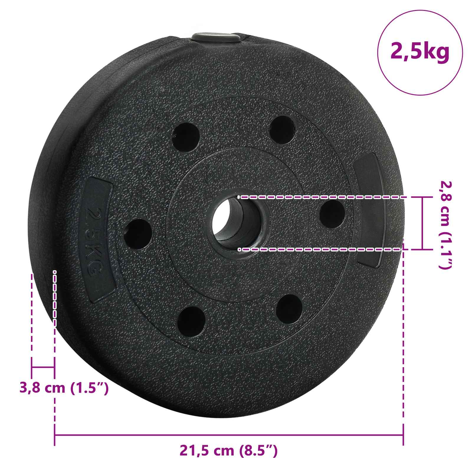 4-in-1 Hantelset 40kg Schwarz und Rot Zement und Eisensand