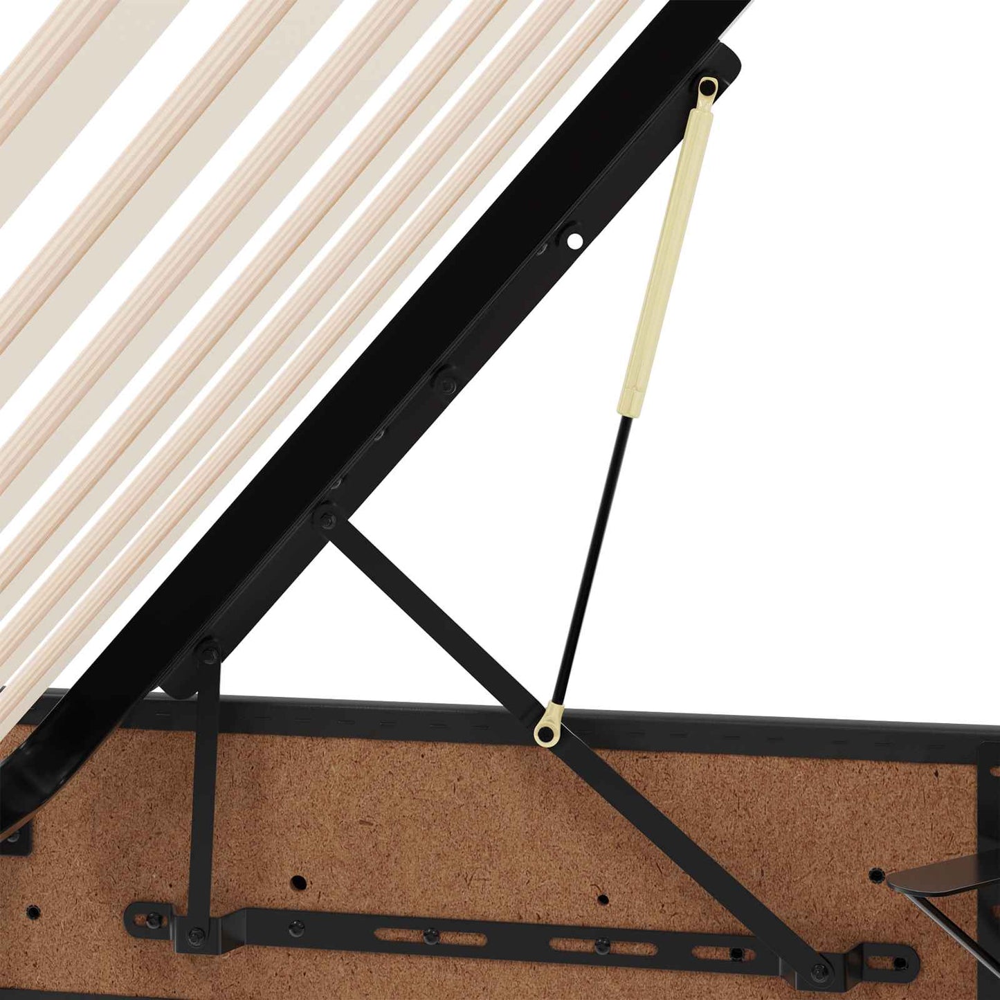 Ottoman Bettgestell mit Speicher Schwarz 90 x 190 cm Kunstleder