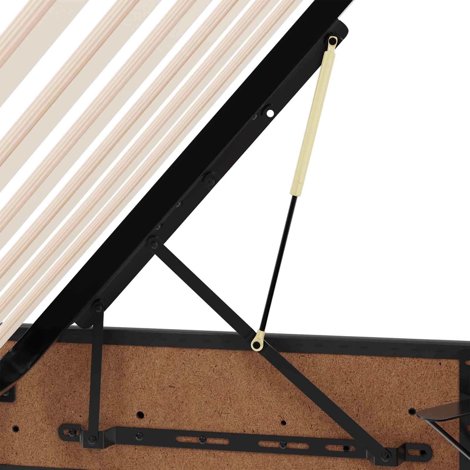 Ottoman Bettgestell mit Speicher Schwarz 90 x 190 cm Kunstleder