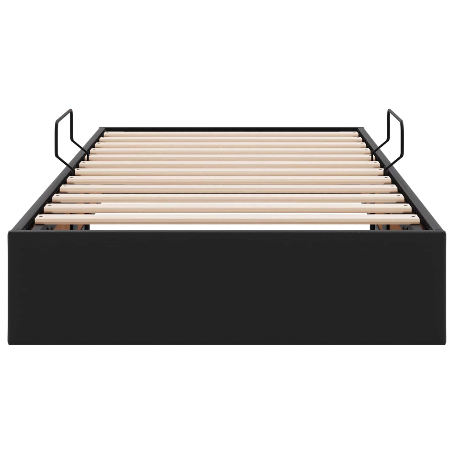 Ottoman Bettgestell mit Speicher Schwarz 90 x 200 cm Kunstleder