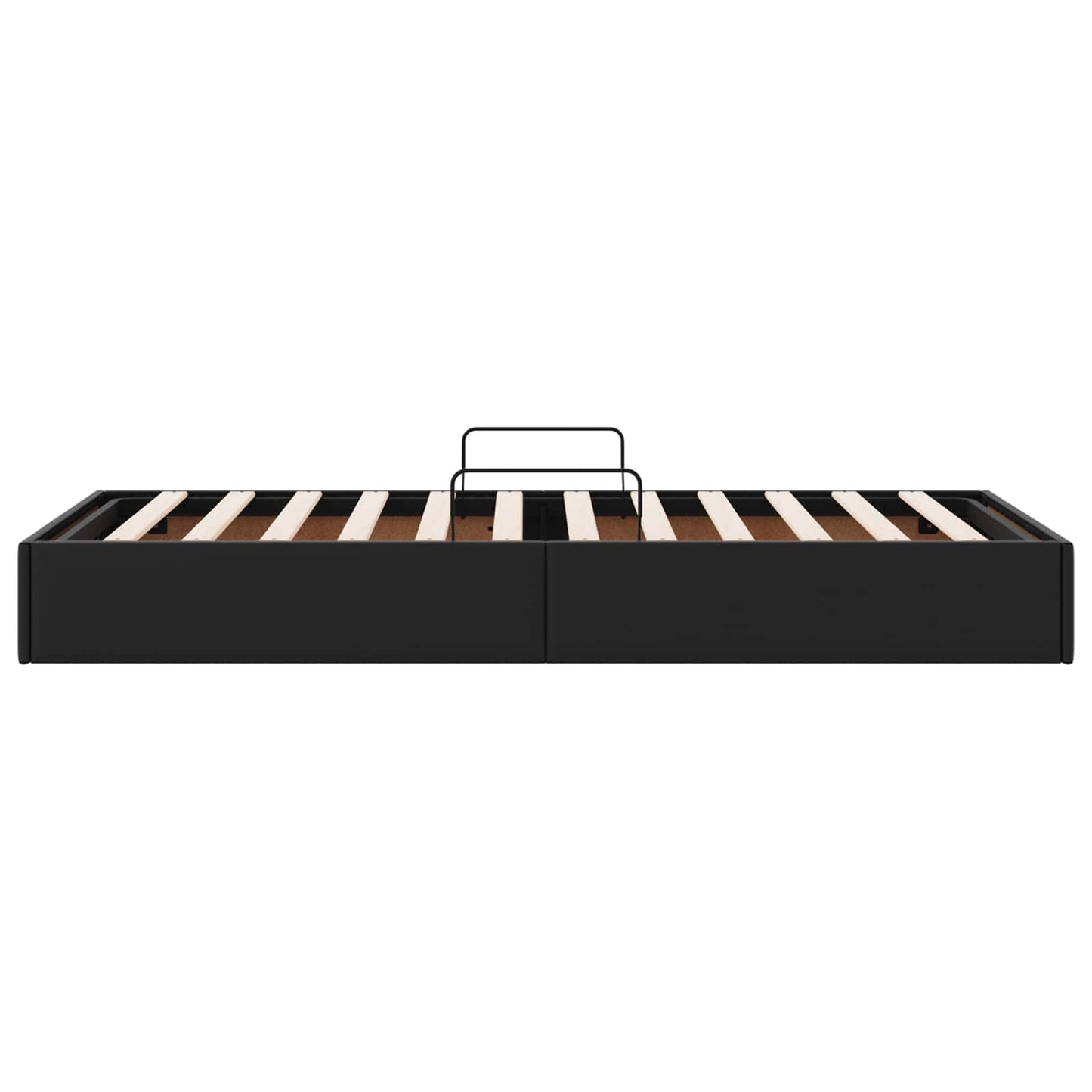 Ottoman Bettgestell mit Speicher Schwarz 90 x 200 cm Kunstleder