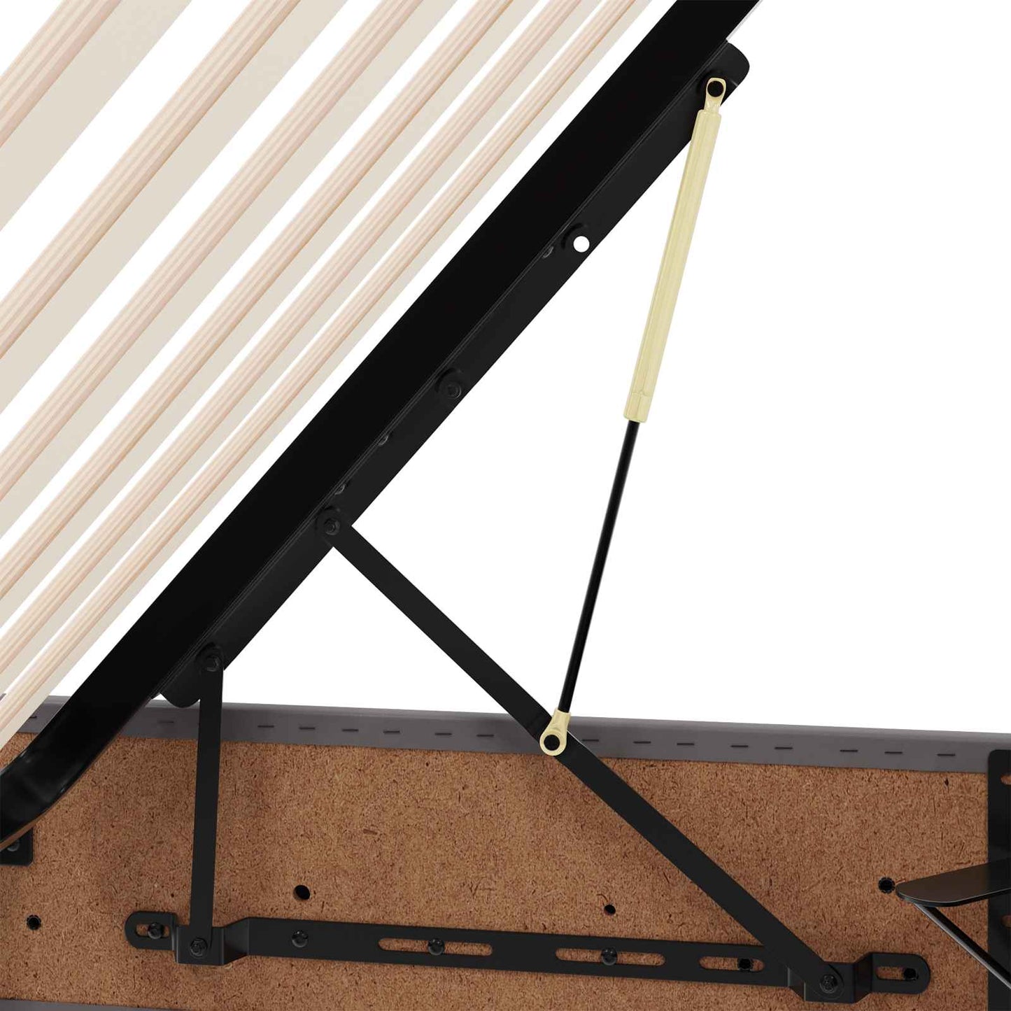 Ottoman Bettgestell mit Speicher Grau 90 x 200 cm Kunstleder
