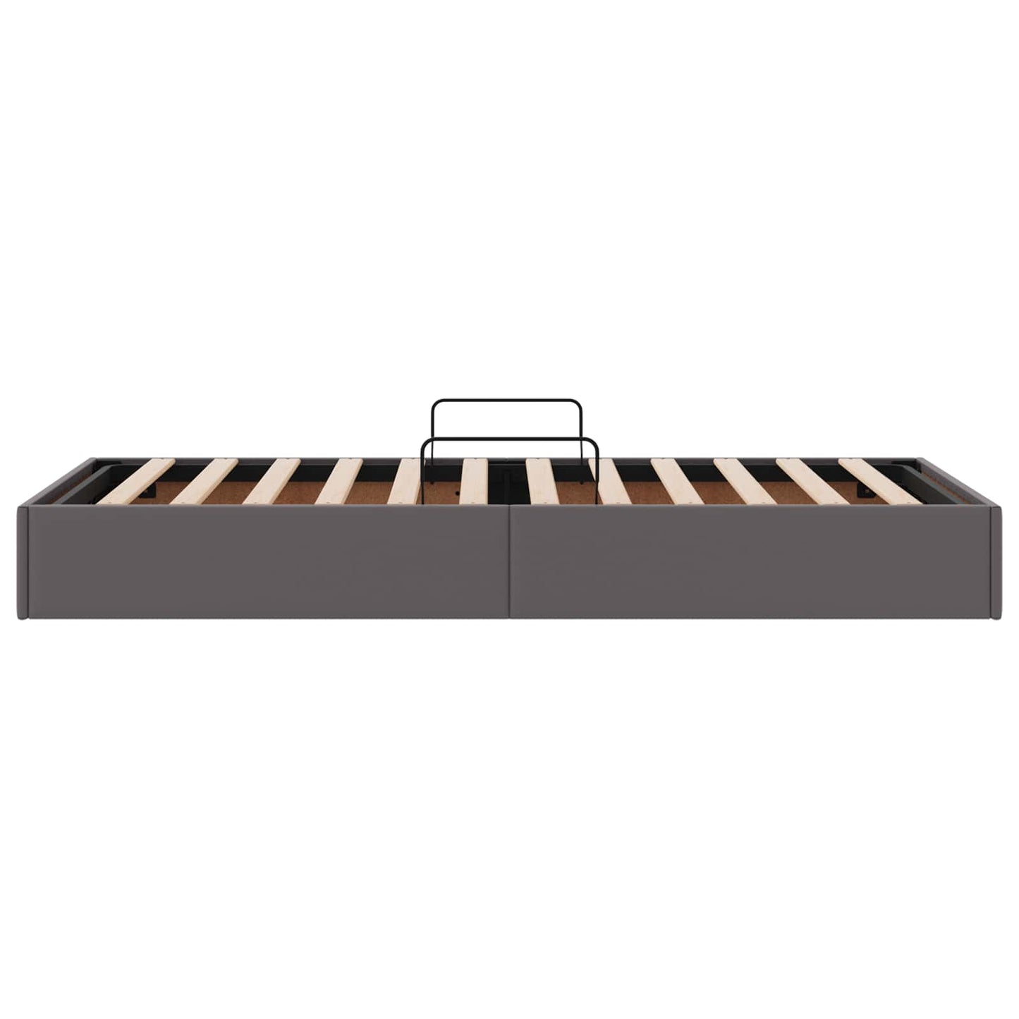 Ottoman Bettgestell mit Speicher Grau 90 x 200 cm Kunstleder