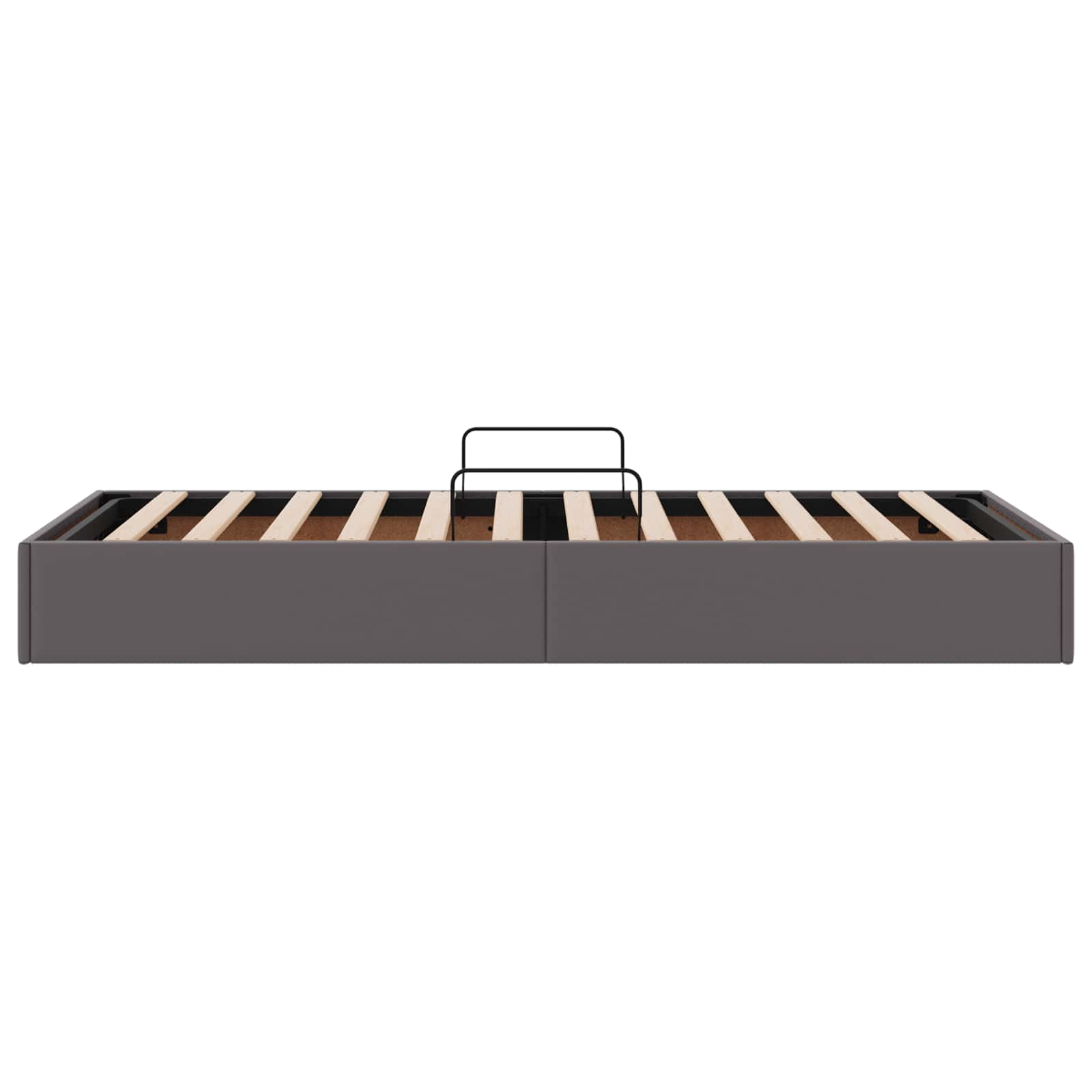 Ottoman Bettgestell mit Speicher Grau 90 x 200 cm Kunstleder