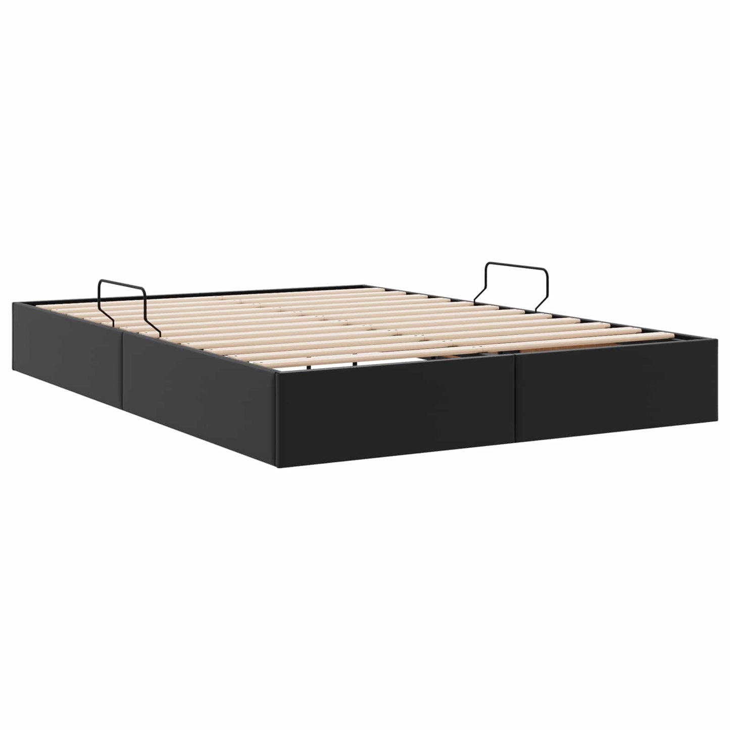 Ottoman Bettgestell Schwarz 140 x 200 cm Kunstleder