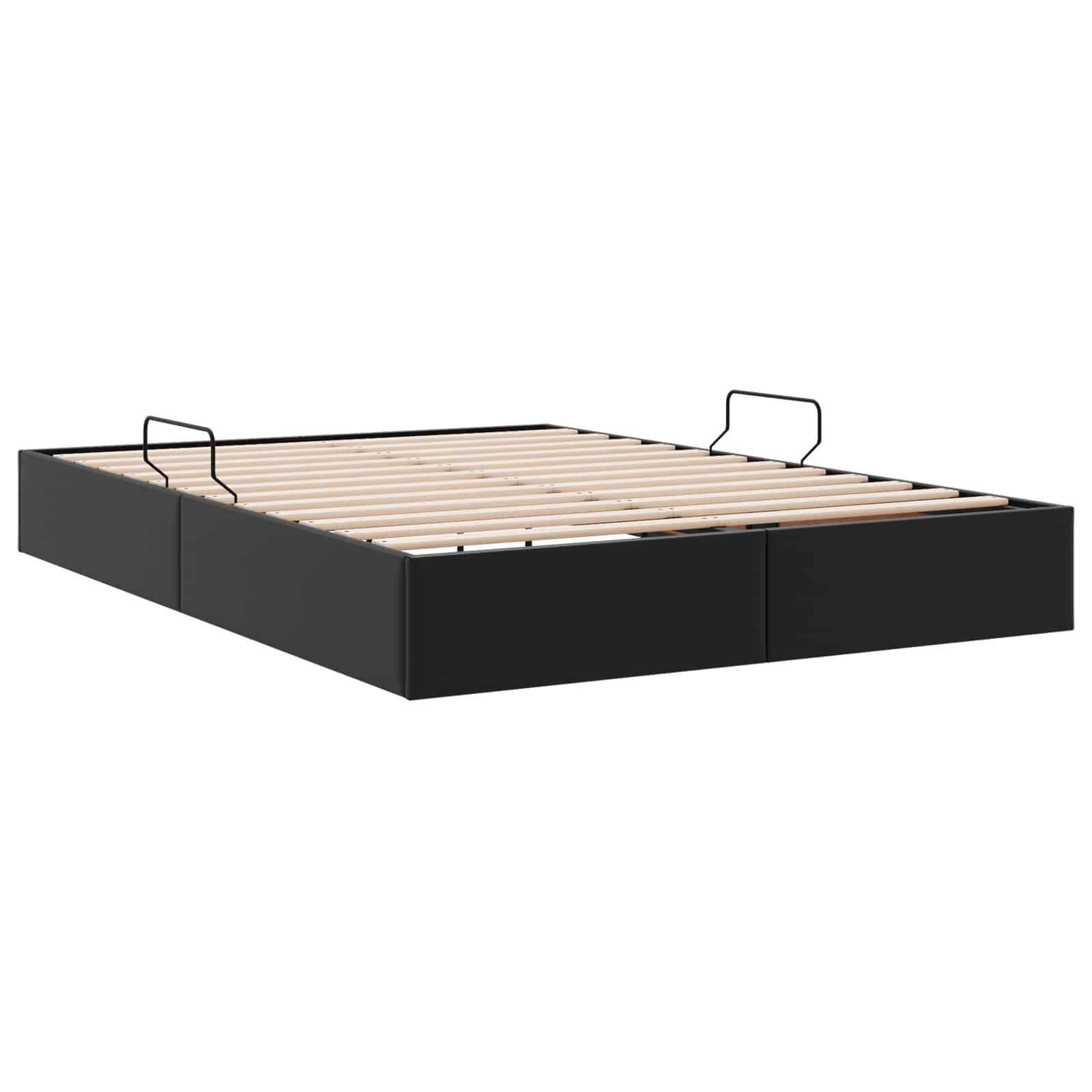Ottoman Bettgestell Schwarz 140 x 200 cm Kunstleder