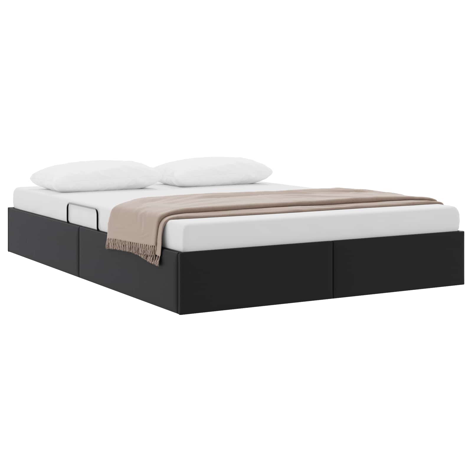 Ottoman Bettgestell Schwarz 140 x 200 cm Kunstleder
