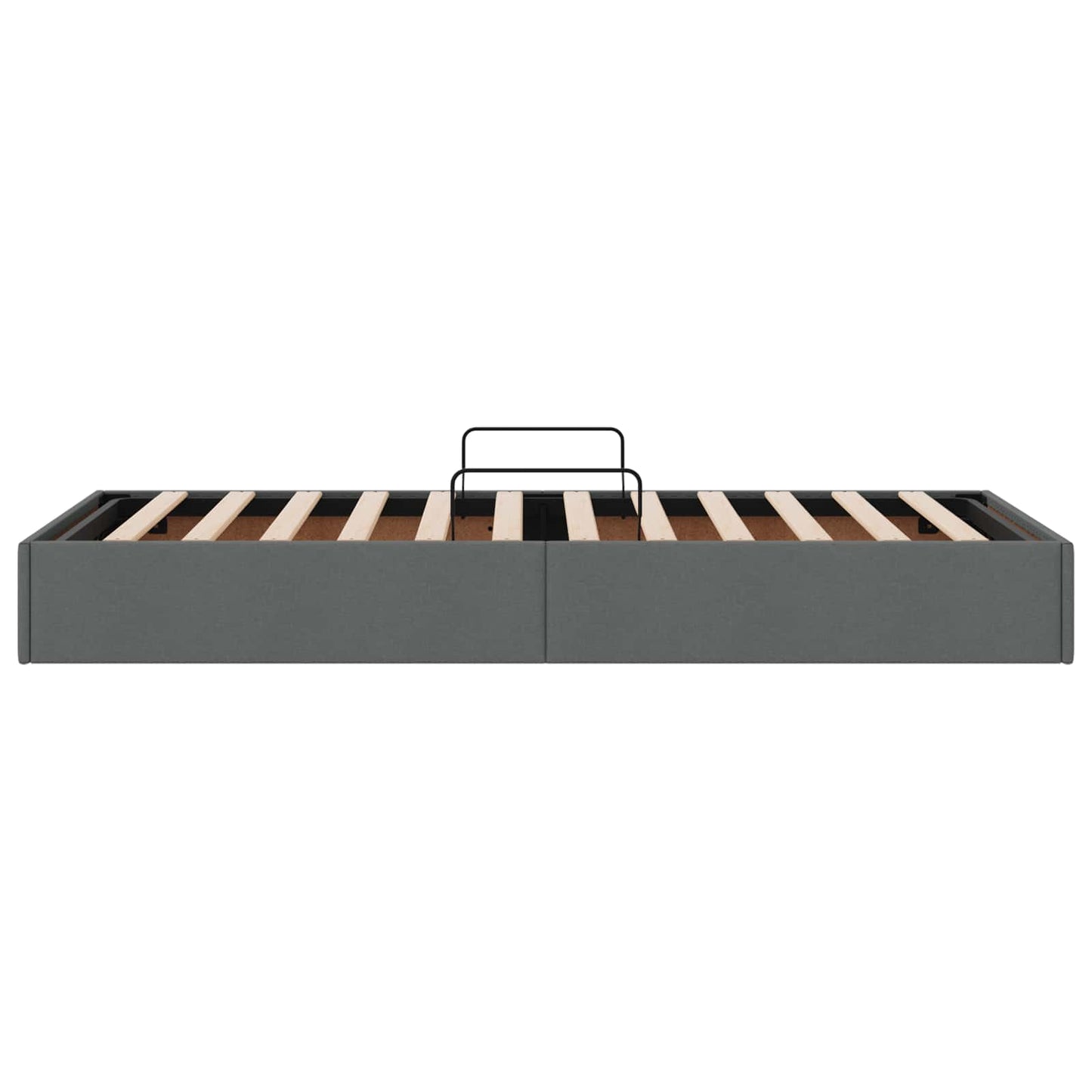 Ottoman Bettgestell mit Speicher Dunkelgrau 90 x 190 cm Stoff