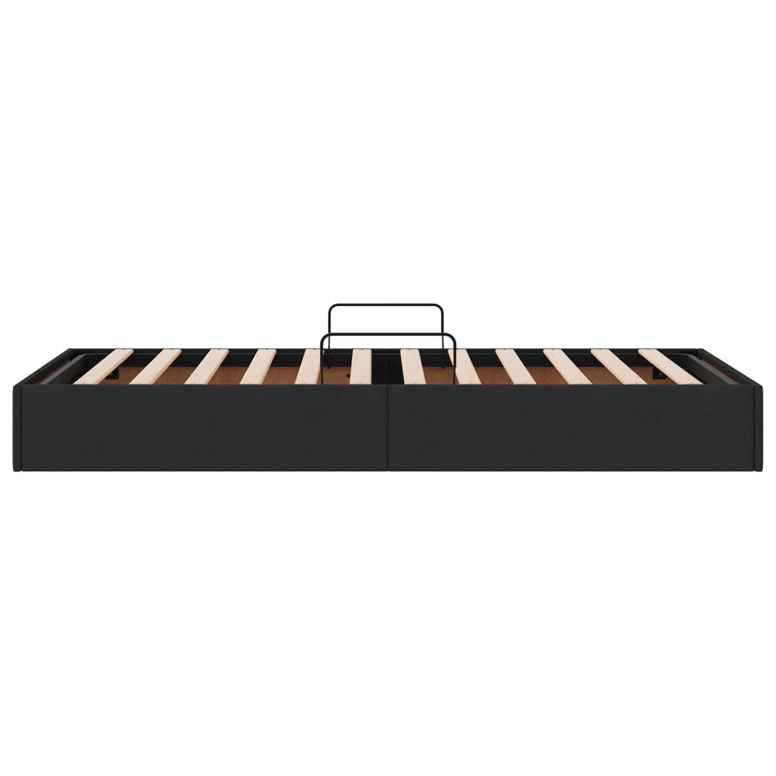 Ottoman Bettgestell mit Speicher Schwarz 90 x 190 cm Stoff