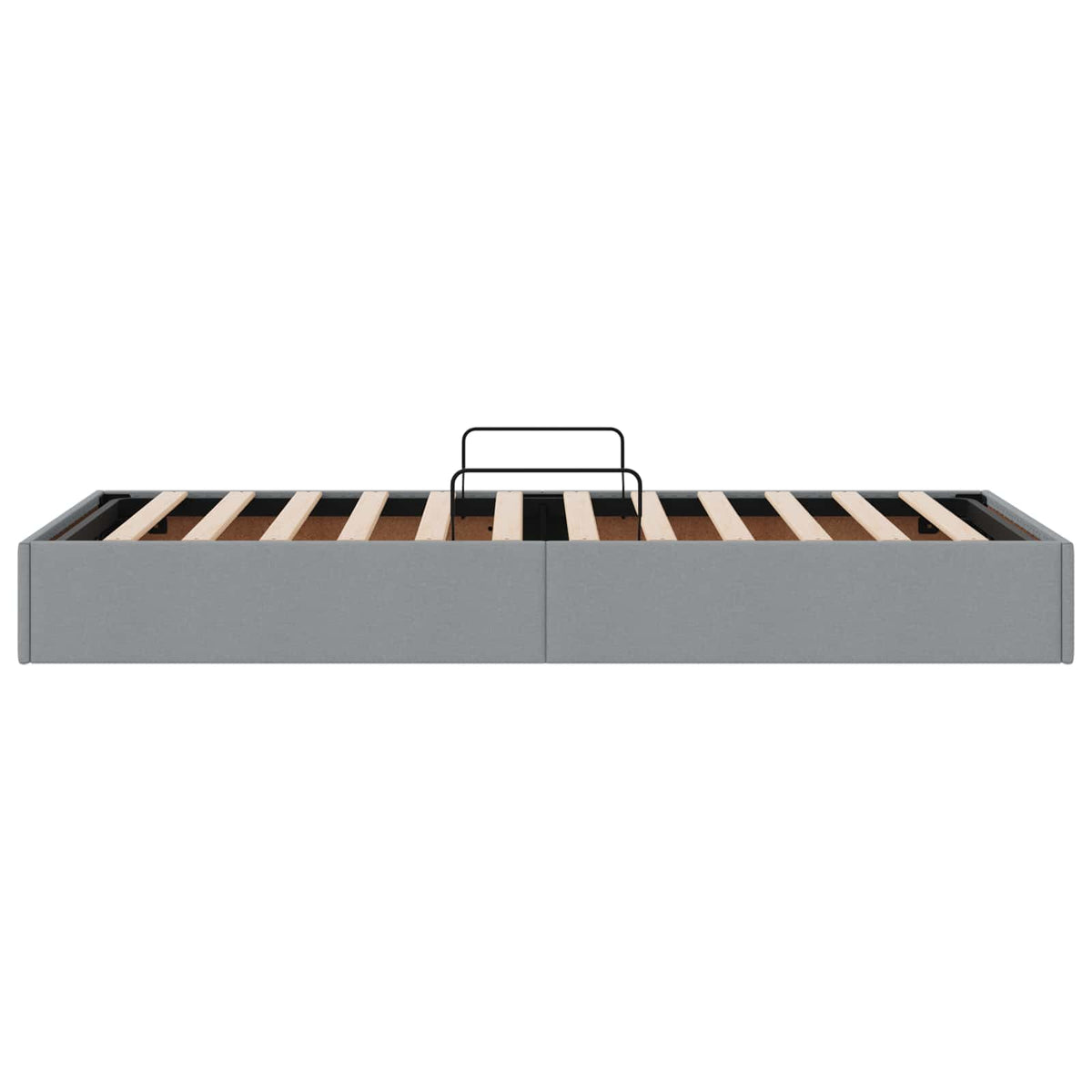 Ottoman Bettgestell mit Speicher Hellgrau 90 x 200 cm Stoff