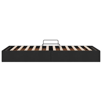 Ottoman Bettgestell mit Speicher Schwarz 90 x 200 cm Stoff