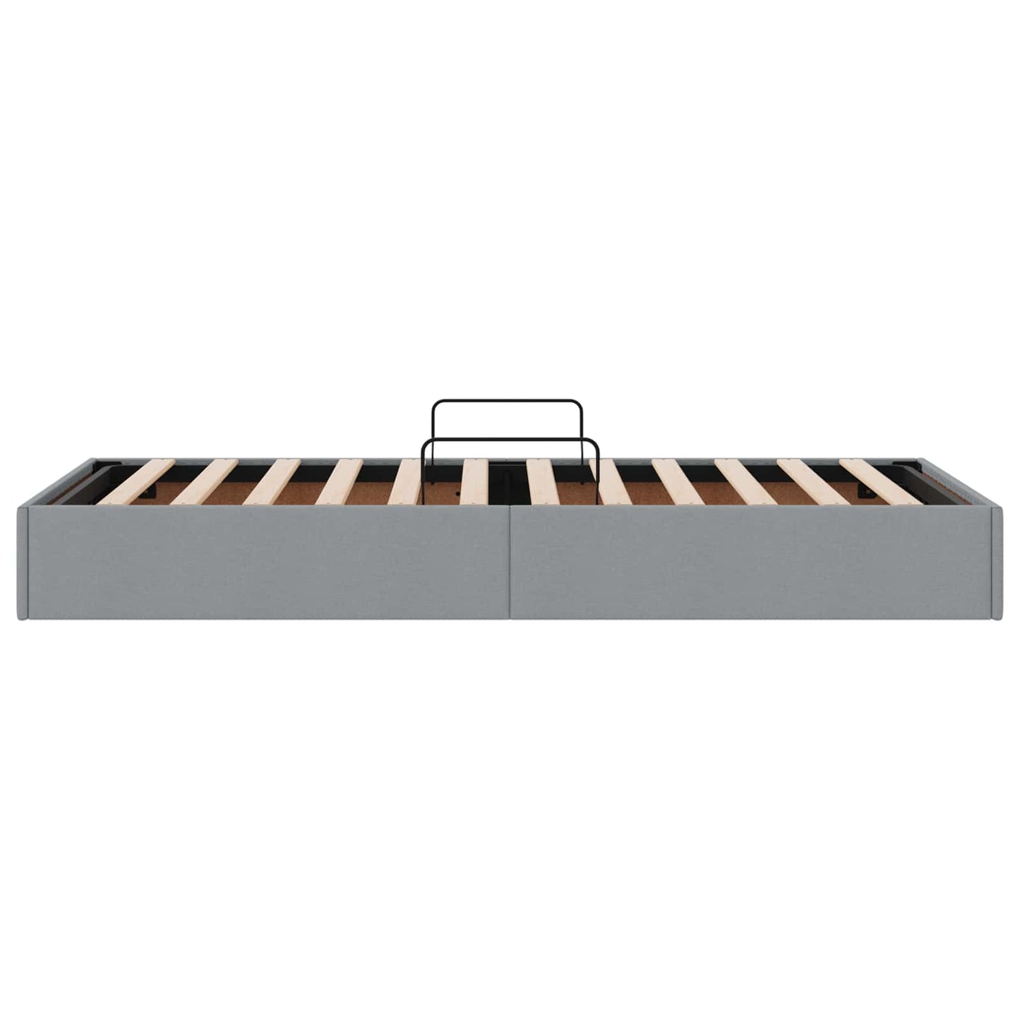 Ottoman Bettgestell mit Speicher Hellgrau 100 x 200 cm Stoff