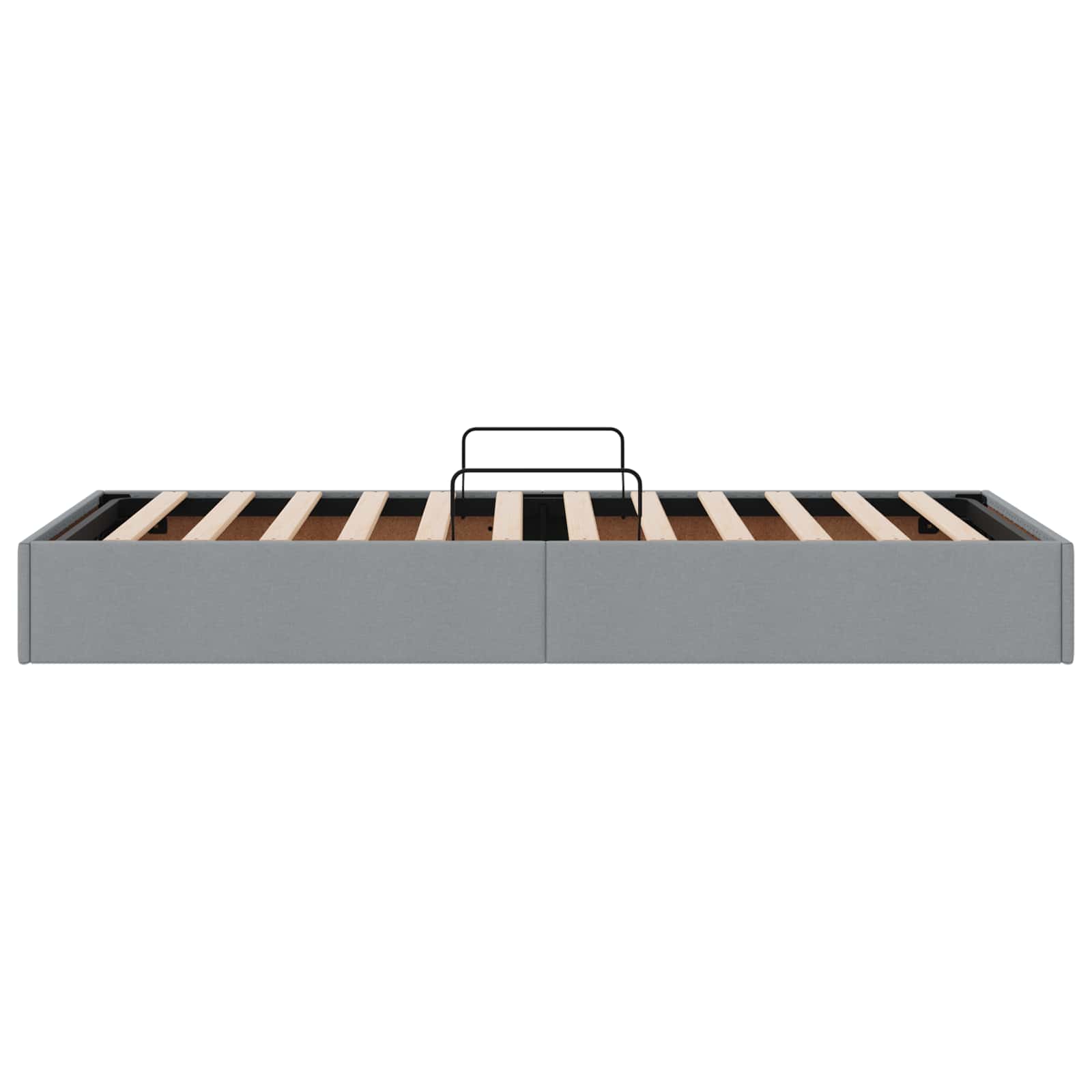 Ottoman Bettgestell mit Speicher Hellgrau 100 x 200 cm Stoff