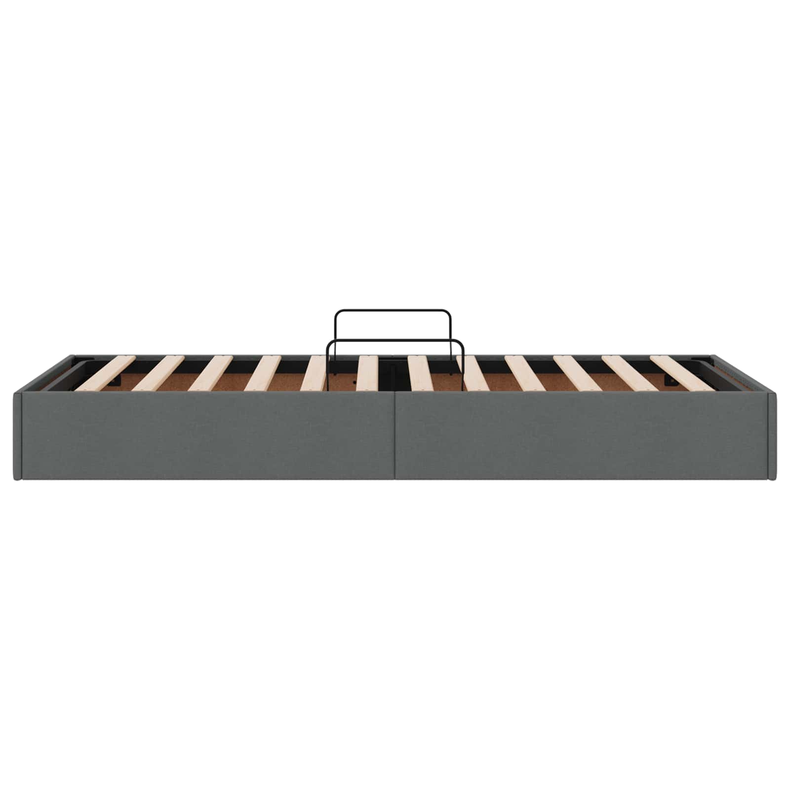Ottoman Bettgestell mit Speicher Dunkelgrau 100 x 200 cm Stoff