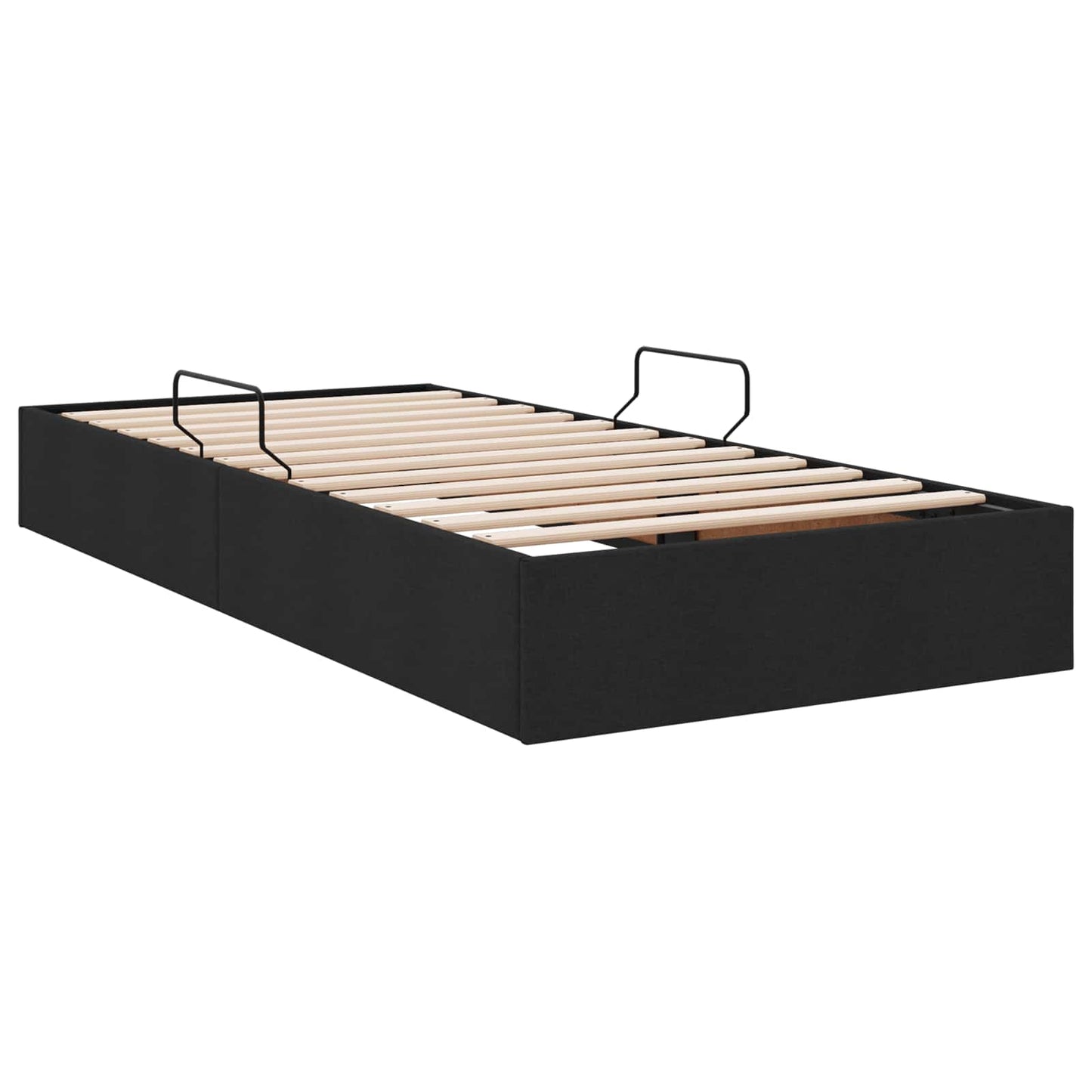 Ottoman Bettgestell mit Speicher Schwarz 100 x 200 cm Stoff