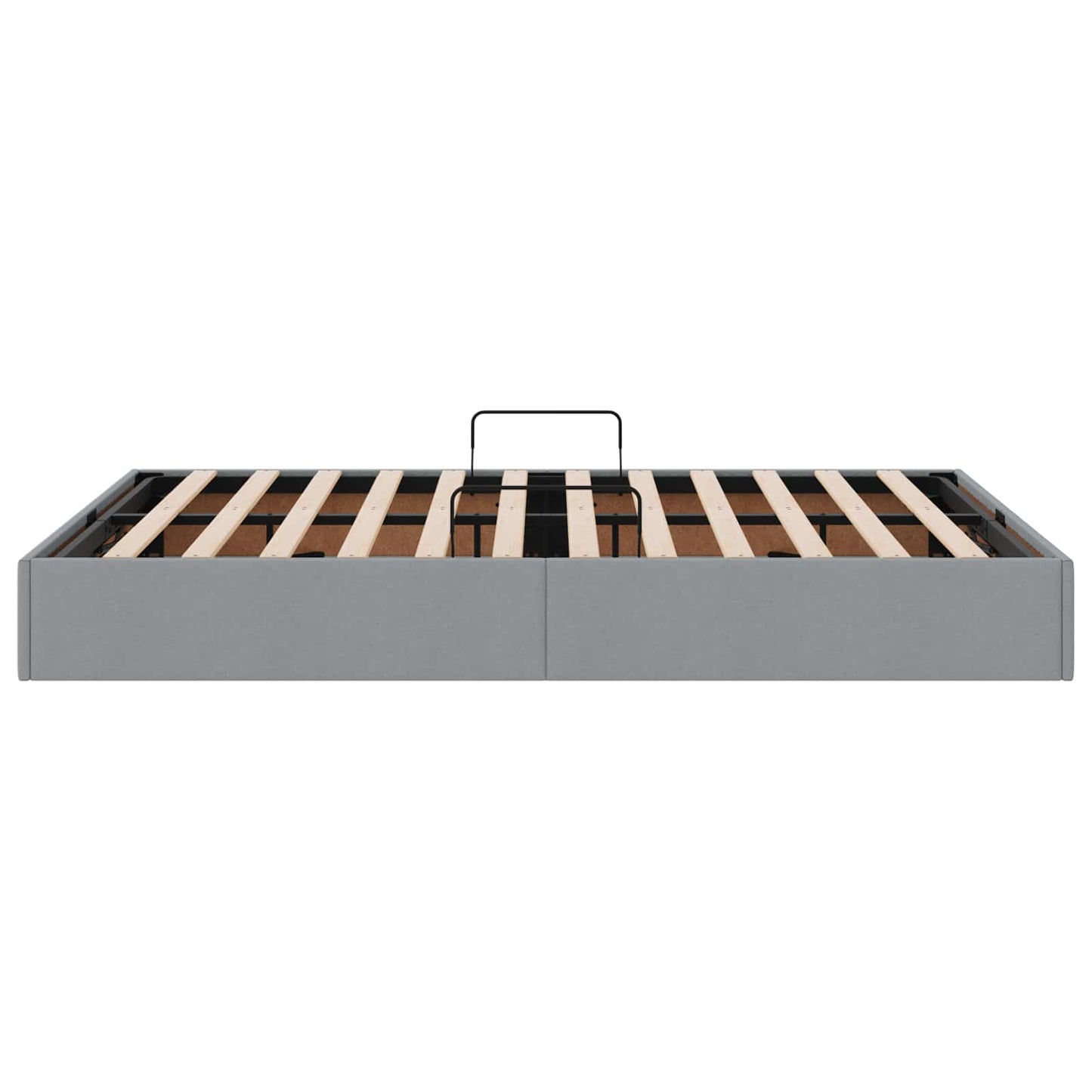 Ottoman Bettgestell mit Speicher Hellgrau 140 x 200 cm Stoff