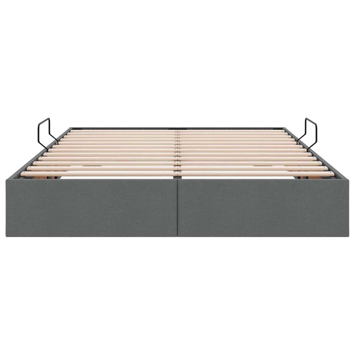 Ottoman Bettgestell mit Speicher Dunkelgrau 140 x 200 cm Stoff