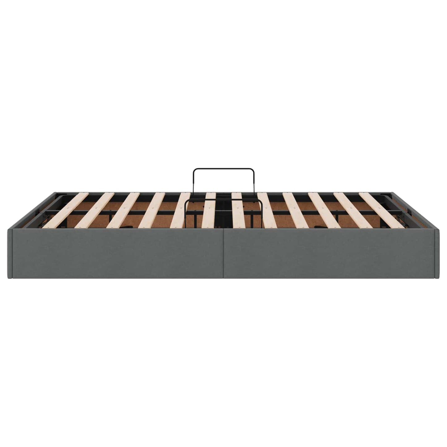 Ottoman Bettgestell mit Speicher Dunkelgrau 140 x 200 cm Stoff