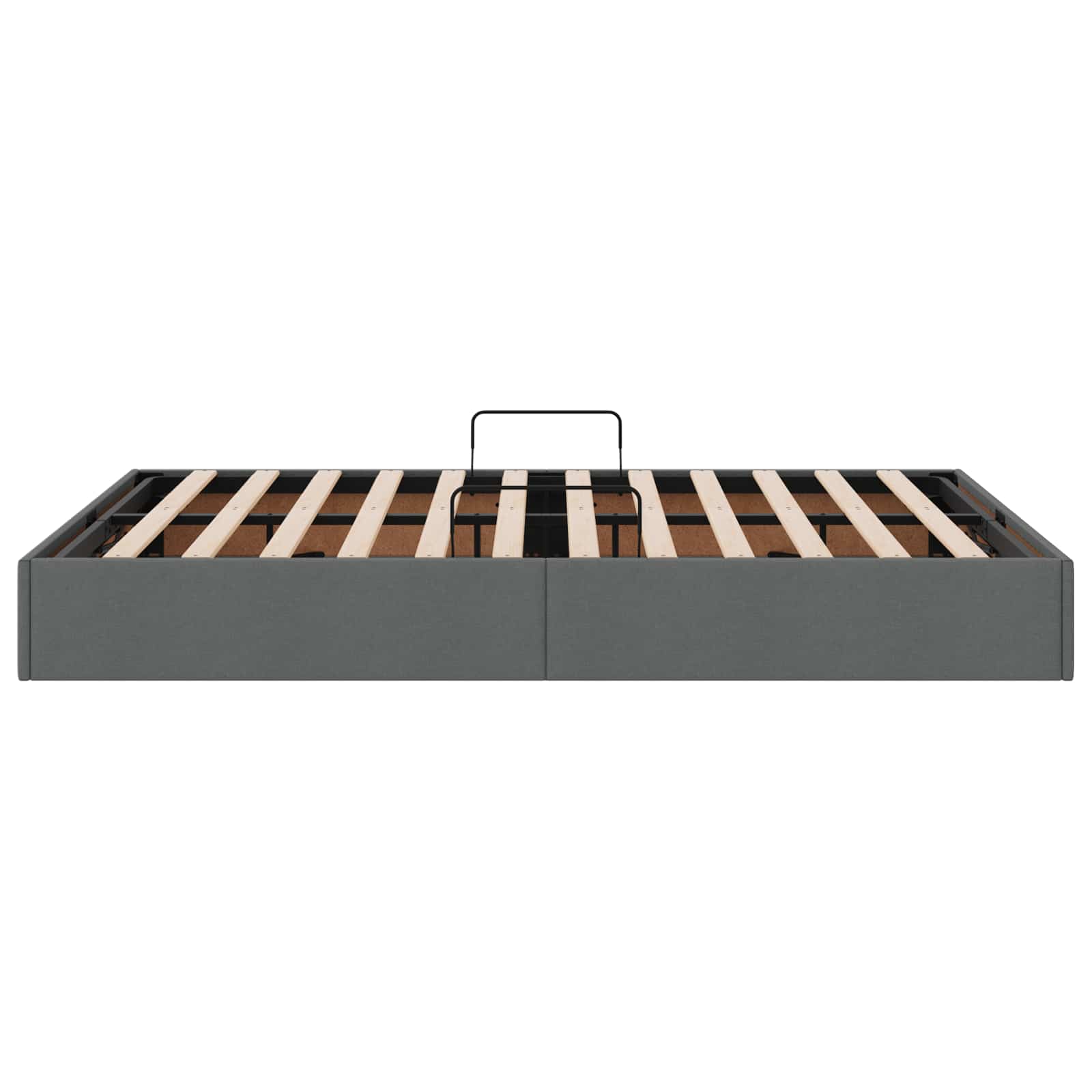 Ottoman Bettgestell mit Speicher Dunkelgrau 140 x 200 cm Stoff