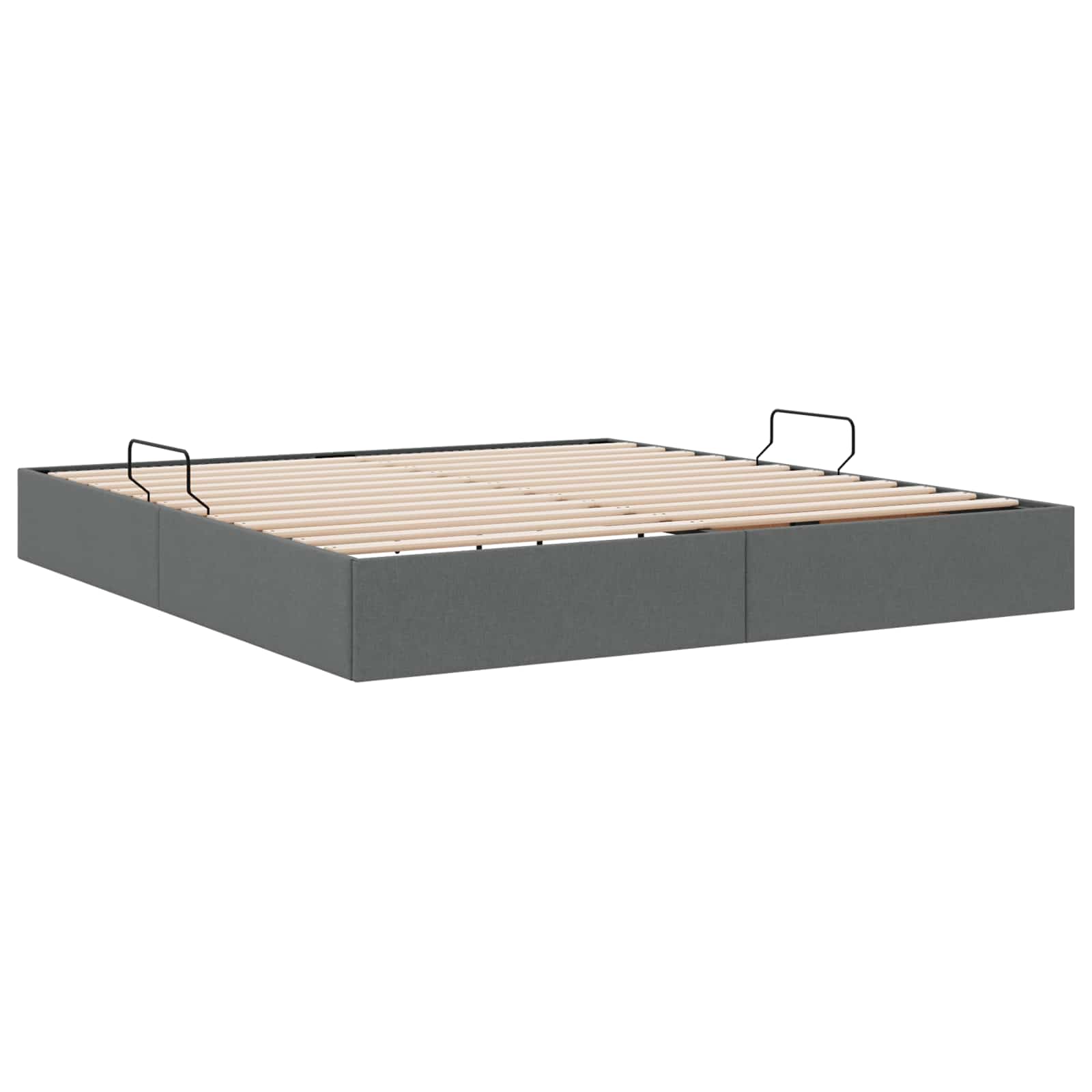 Ottoman Bettgestell mit Speicher Dunkelgrau 160 x 200 cm Stoff