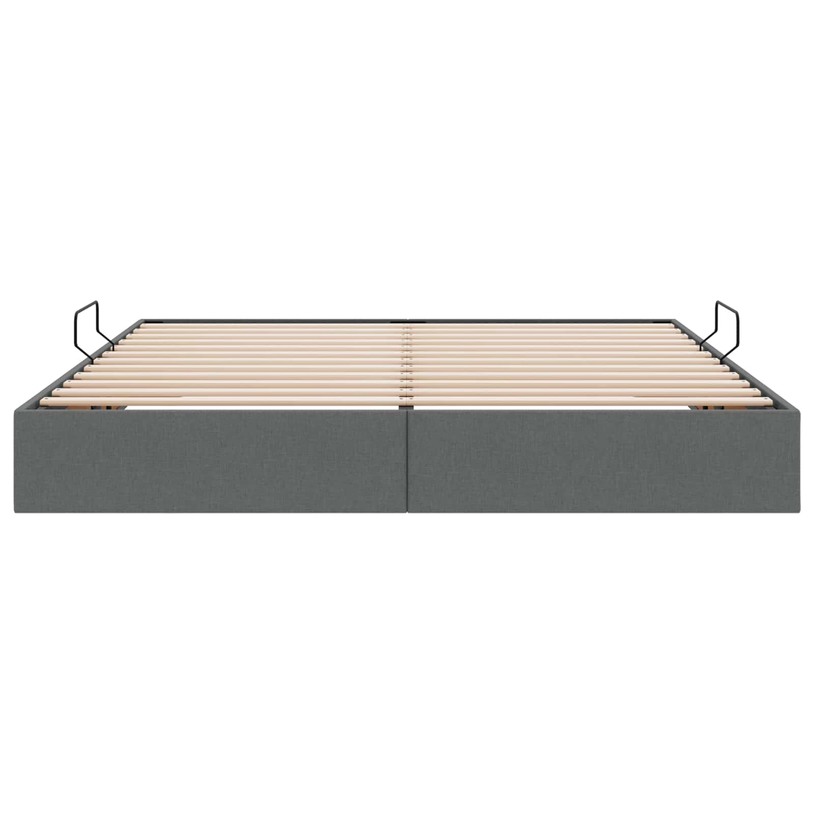 Ottoman Bettgestell mit Speicher Dunkelgrau 160 x 200 cm Stoff