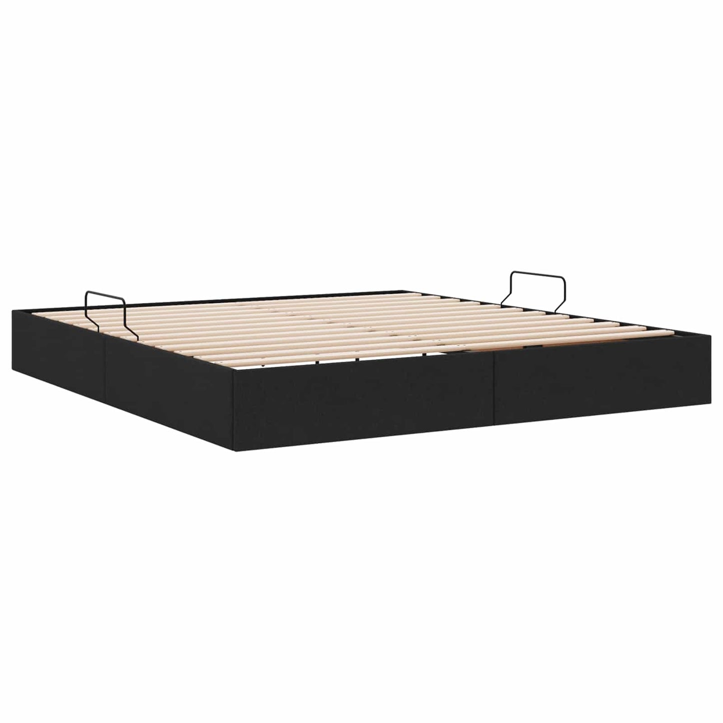 Ottoman Bettgestell mit Speicher Schwarz 160 x 200 cm Stoff