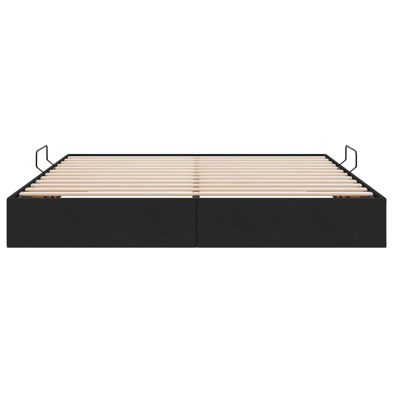 Ottoman Bettgestell mit Speicher Schwarz 160 x 200 cm Stoff