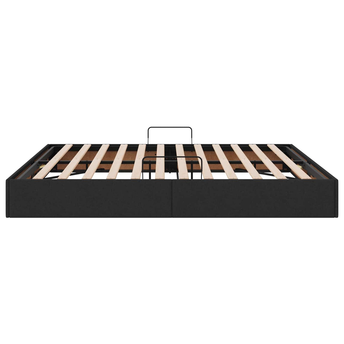 Ottoman Bettgestell mit Speicher Schwarz 160 x 200 cm Stoff