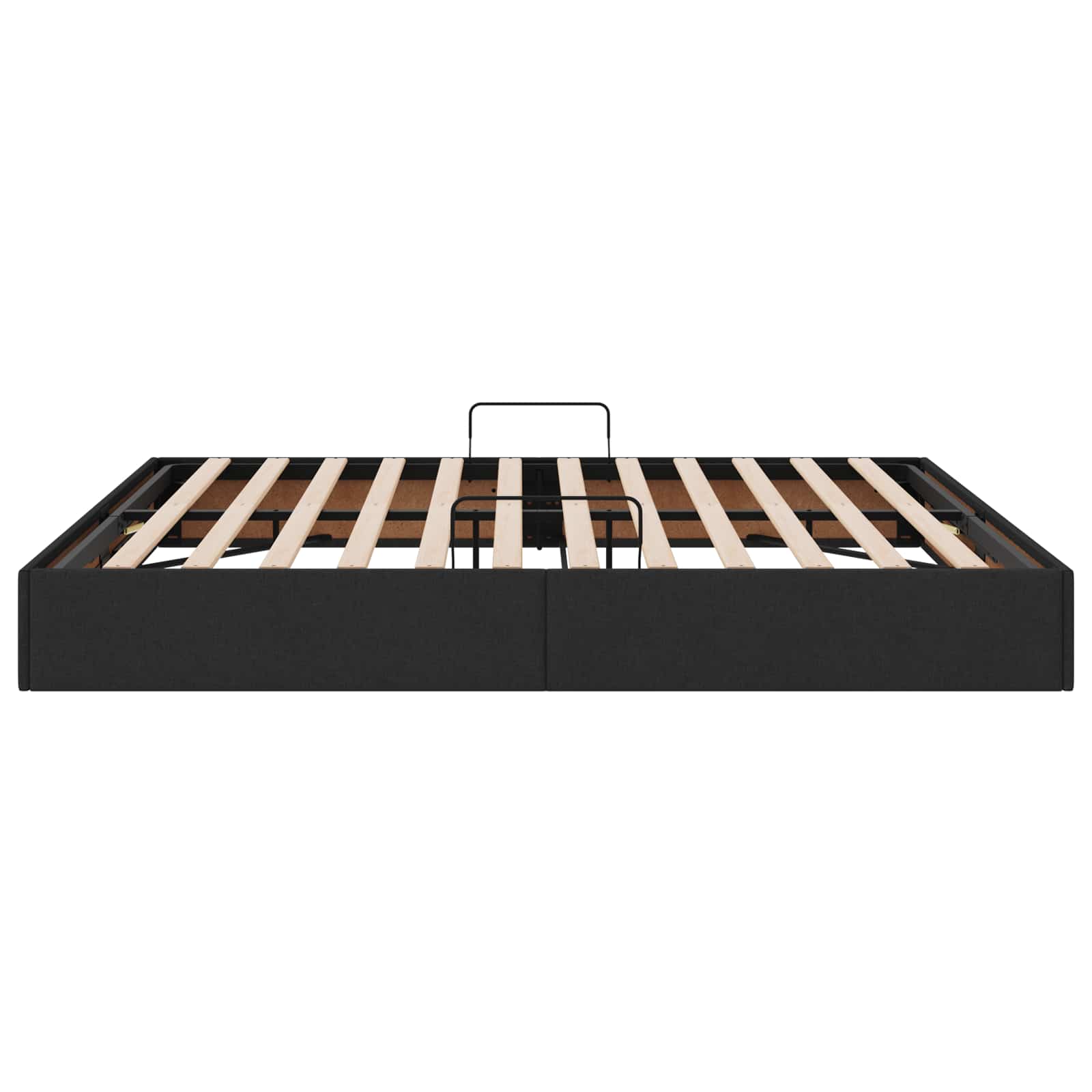Ottoman Bettgestell mit Speicher Schwarz 160 x 200 cm Stoff