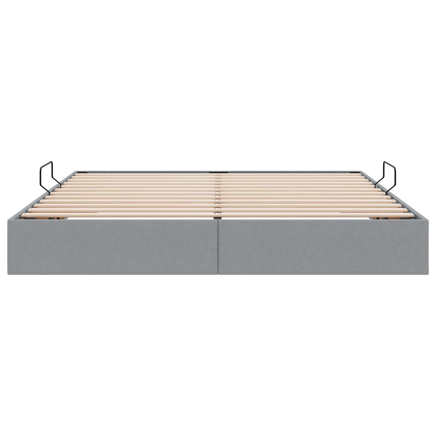 Ottoman Bettgestell mit Speicher Hellgrau 180 x 200 cm Stoff