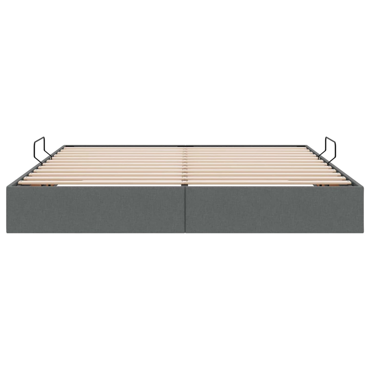 Ottoman Bettgestell mit Speicher Dunkelgrau 180 x 200 cm Stoff