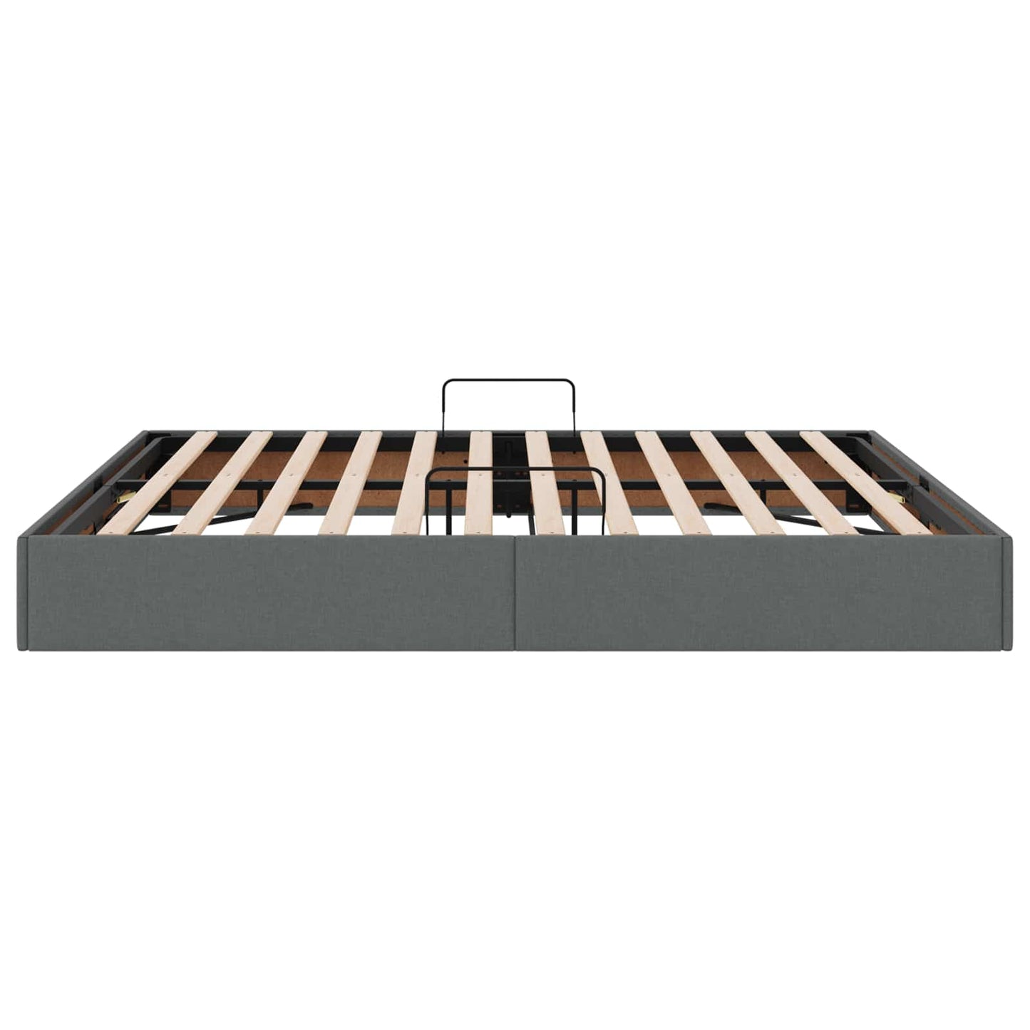 Ottoman Bettgestell mit Speicher Dunkelgrau 180 x 200 cm Stoff