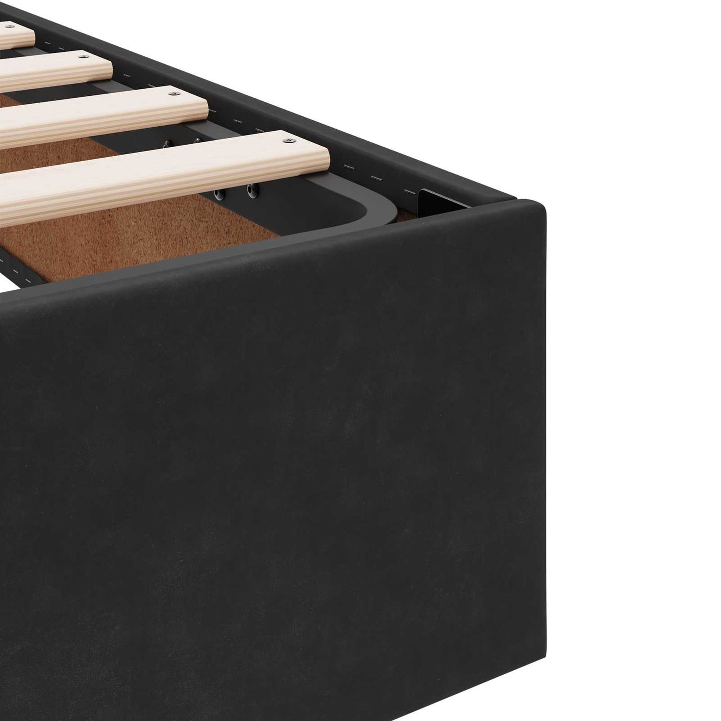 Ottoman Bettgestell mit Speicher Schwarz 90 x 200 cm Samt