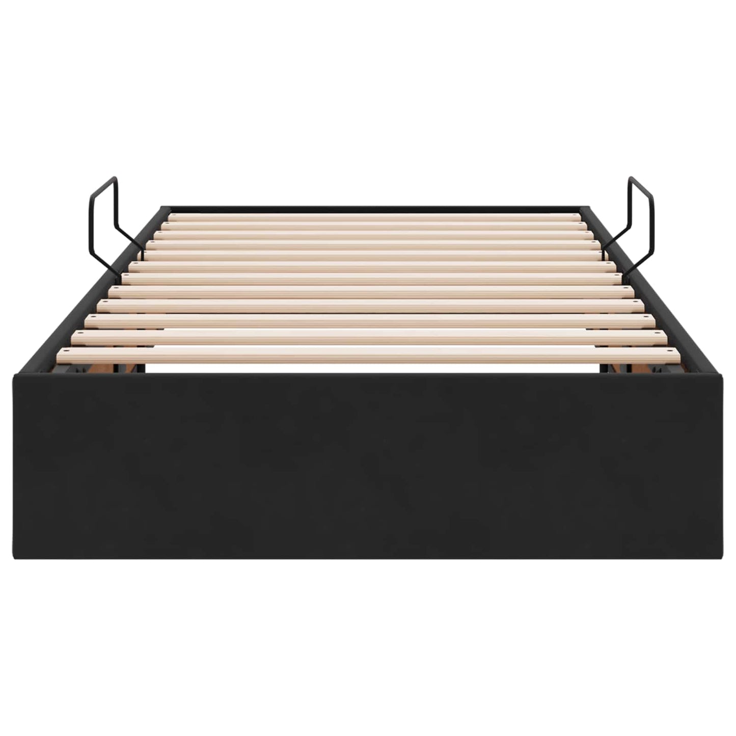 Ottoman Bettgestell mit Speicher Schwarz 90 x 200 cm Samt