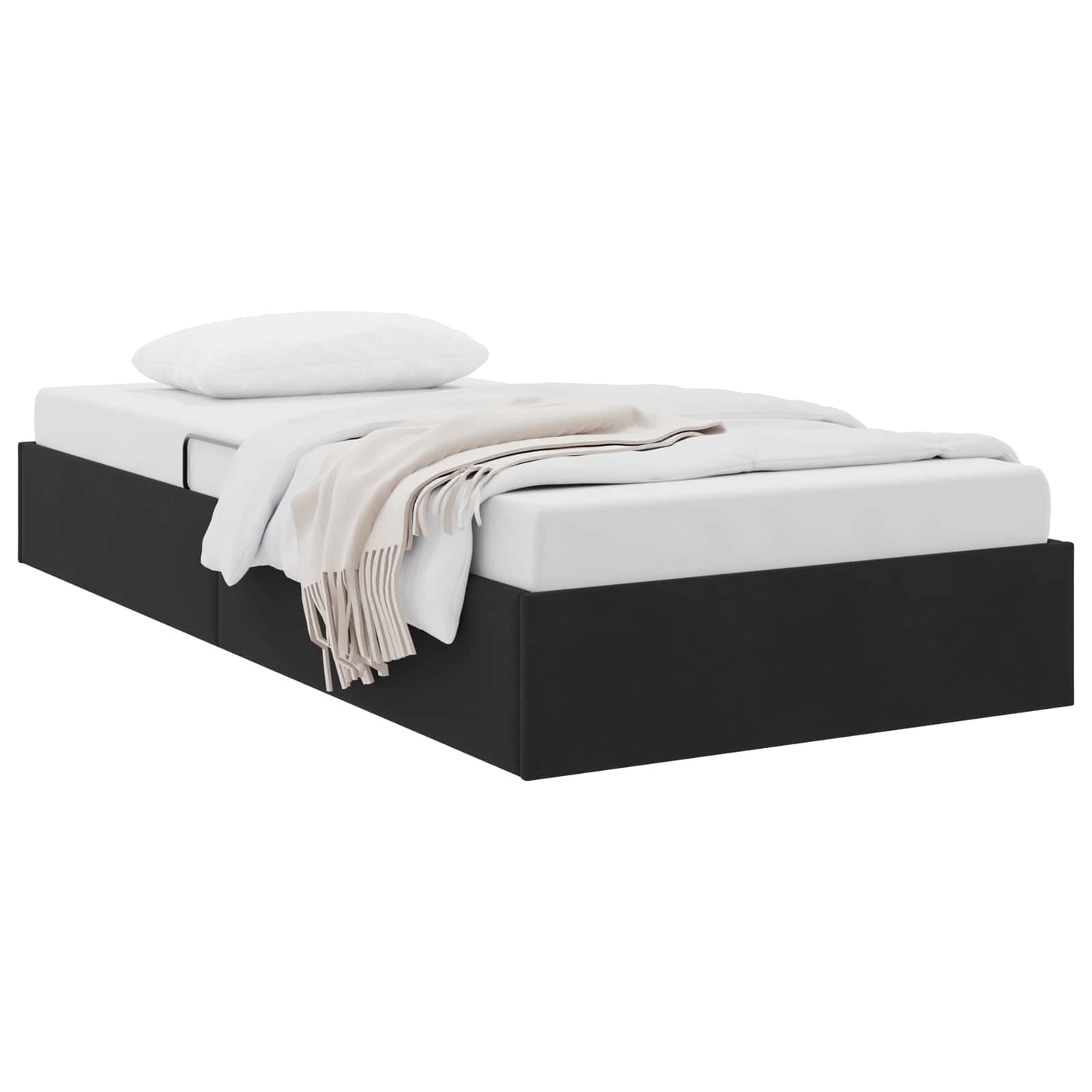 Ottoman Bettgestell mit Speicher Schwarz 90 x 200 cm Samt