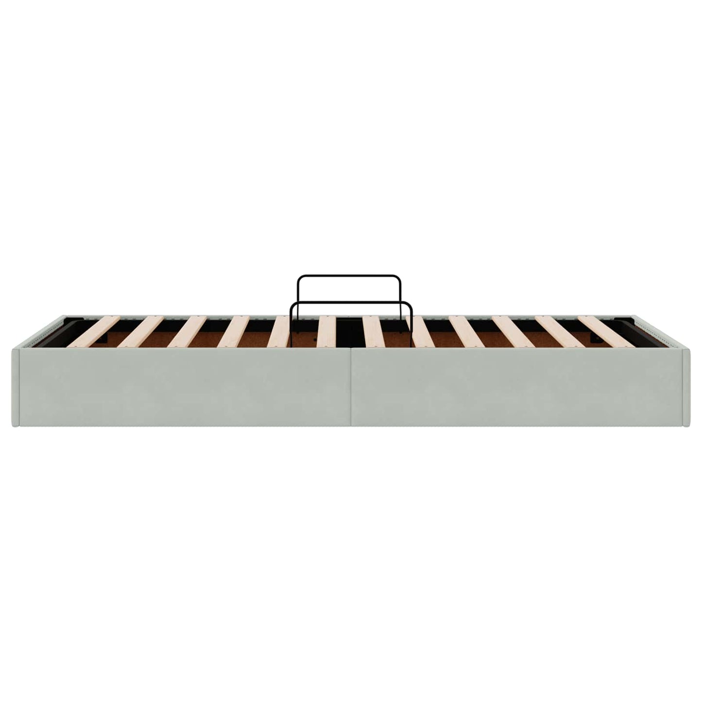 Ottoman Bettgestell mit Speicher Hellgrau 100 x 200 cm Samt