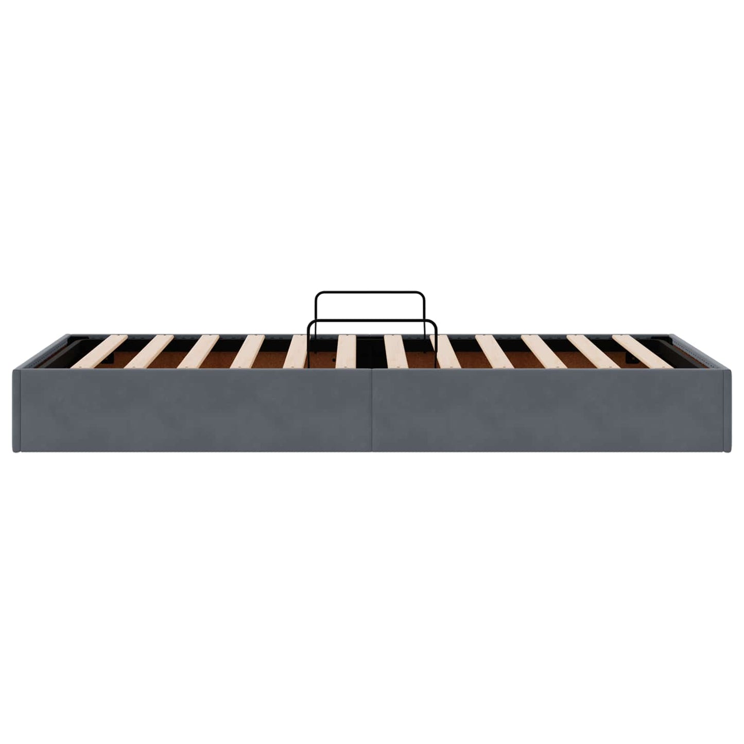 Ottoman Bettgestell mit Speicher Dunkelgrau 100 x 200 cm Samt