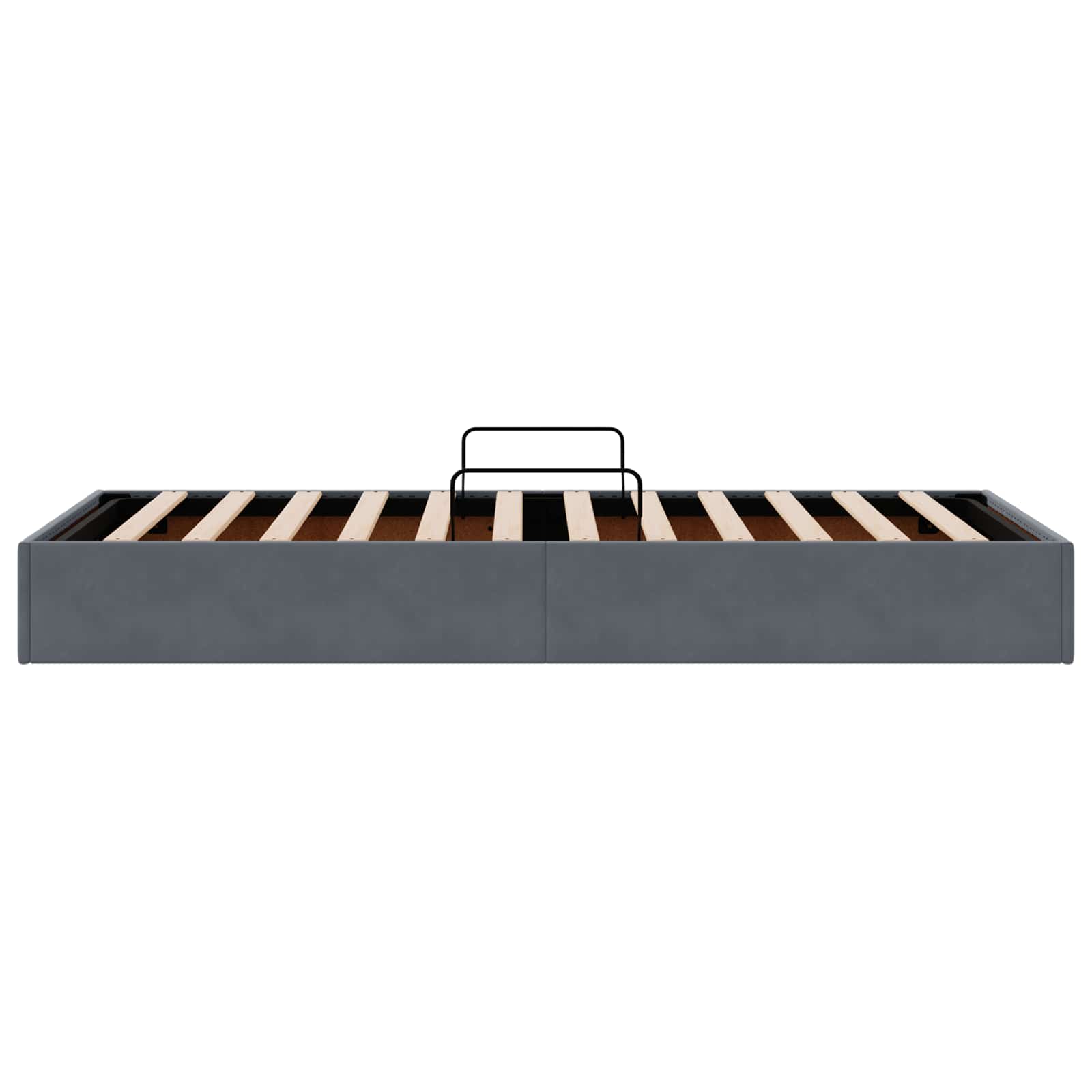 Ottoman Bettgestell mit Speicher Dunkelgrau 100 x 200 cm Samt