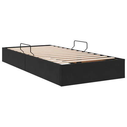 Ottoman Bettgestell mit Speicher Schwarz 100 x 200 cm Samt