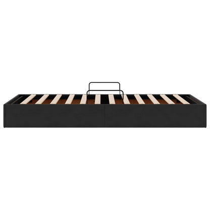 Ottoman Bettgestell mit Speicher Schwarz 100 x 200 cm Samt