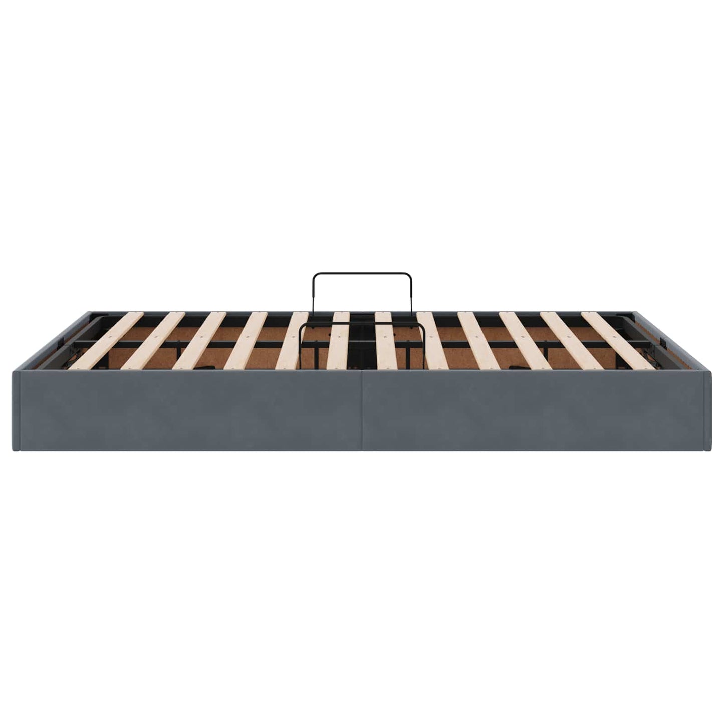 Ottoman Bettgestell mit Speicher Dunkelgrau 140 x 200 cm Samt