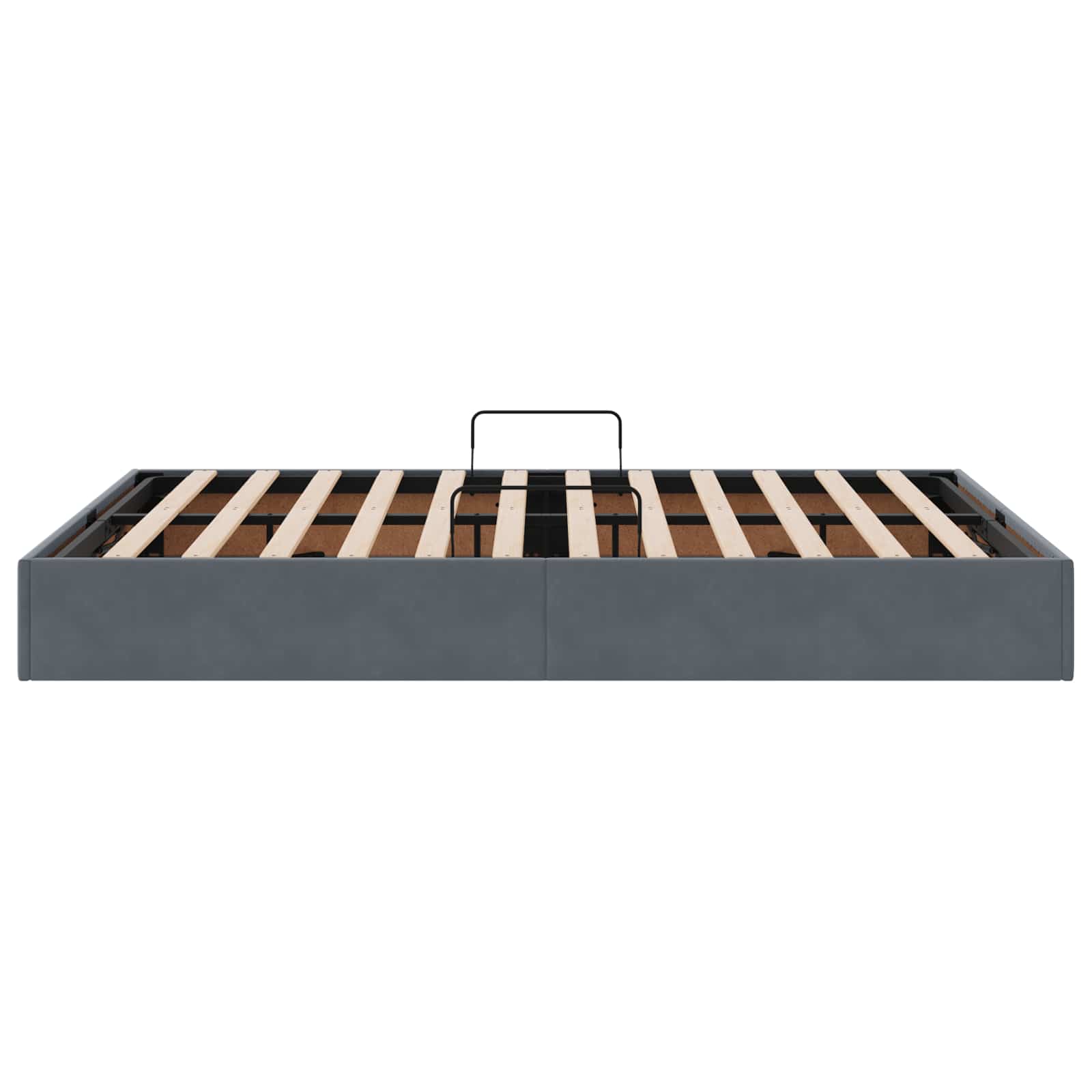 Ottoman Bettgestell mit Speicher Dunkelgrau 140 x 200 cm Samt