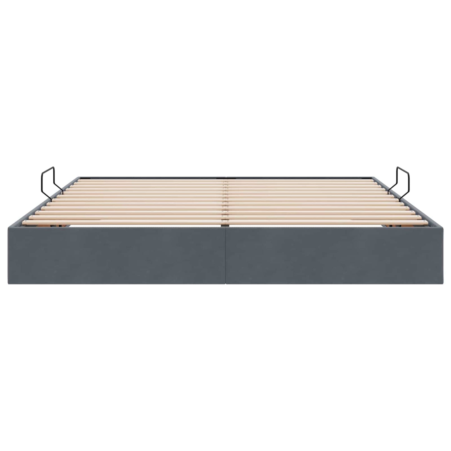 Ottoman Bettgestell mit Speicher Dunkelgrau 160 x 200 cm Samt