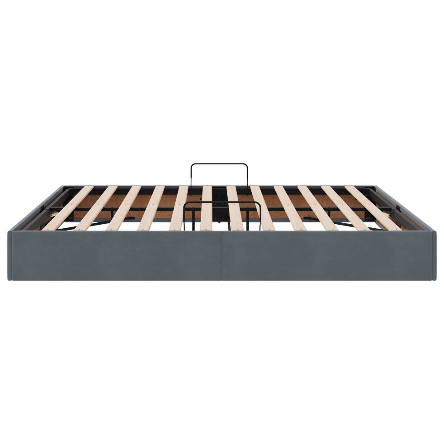 Ottoman Bettgestell mit Speicher Dunkelgrau 160 x 200 cm Samt